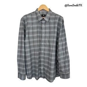 CALVIN KLEIN Plaid Business Casual Long Sleeve Button Down Shirt